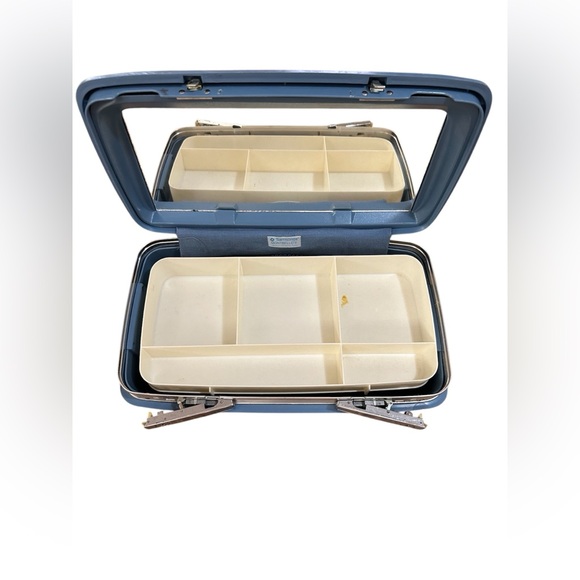 Vintage 60s 70s Blue Samsonite Montbello Travel makeup Case - Picture 4 of 7